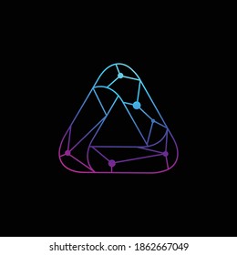letra del logotipo A con el concepto de sistema solar