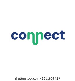 A letra do logotipo conecta com o plano de fundo em branco 
