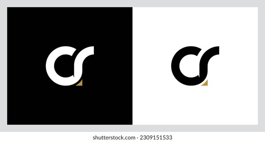 Logo letter CR, C, R creative design initials Abstract Vector