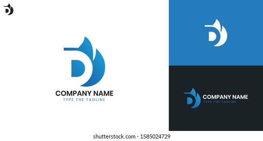 Logo letter D - All elements on this template are editable with vector software.