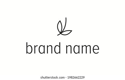 Logo de la letra d y b creando la forma de un folleto orgánico
