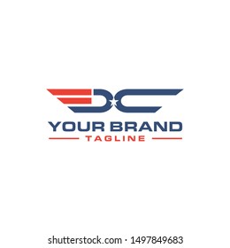 logo letter D and letter C with wings