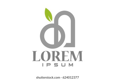 logo letter d circle ribbon natural icon