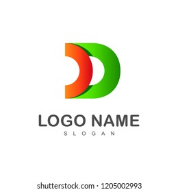 logo letter d, circular and d, dd logo 