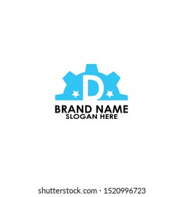 logo letter d contruction vector design