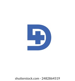 Logo letter D cross unique design with blank background