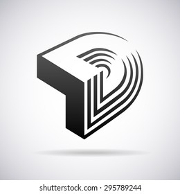 Logo for letter D. Design template