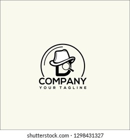 logo Letter D Detective simple concept, Magnifying glass logo design with concept combination Magnifying glass and Letter D. Vector Illustration - Vector 