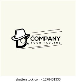 logo Letter D Detective simple concept, Magnifying glass logo design with concept combination Magnifying glass and Letter D. Vector Illustration - Vector 