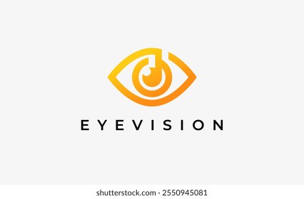 Letra D e visão ocular. Digital, visual com conceito moderno e minimalista. Arquivo editável.
