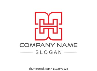 logo letter D, H, and C flat line