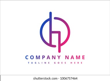 Logo letter d h and p circular line