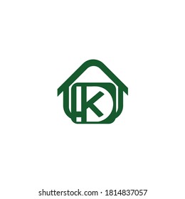 logo letter D and K. logo design for property company. logo letters D and K with elements of a house, building.