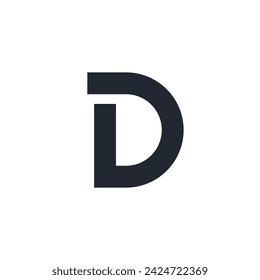 Logo-Buchstabe D mit leerem Hintergrund