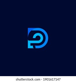icono de la letra d de la línea del logotipo. diseño sencillo y moderno, original único D.