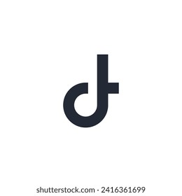 Logo letter D lowercase simple stroke with blank background