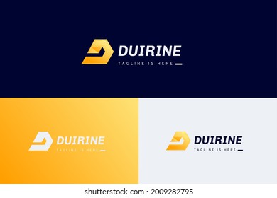 Logo Letter D Modern Design, Colorful Gradient Initial D.