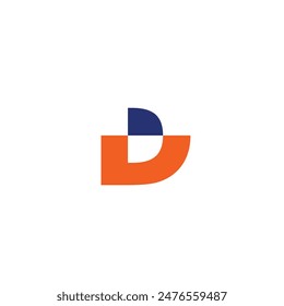 Logo letter D retro style unique with blank background