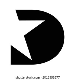logo letter D and star negative space vector design