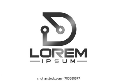 logo letter d technology icon
