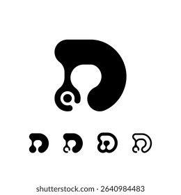 Logo Letter D, trendy modern alphabet font, set of five different letter d for your brand name design, vector illustration 10 EPS