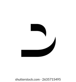 Logo letter D unique design minimalist with blank background