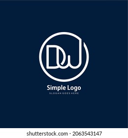 letra de logotipo D y W. Letra inicial monograma DW para logotipos empresariales.
