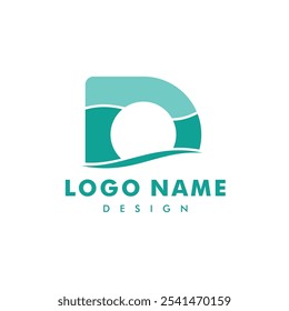 Logotipo com a letra D com variações onduladas, um logotipo atraente, simples e elegante