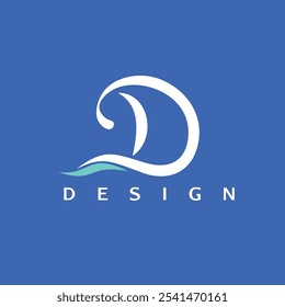 Logotipo com a letra D com variações onduladas, um logotipo atraente, simples e elegante