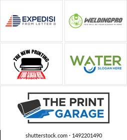 Logo with letter D welding printing  and droplet water design suitable for industrial expedite business