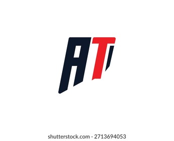 AT logo, AT letter logo design. TA creative initials letter logo concept. letter AT design. Pro Vector