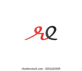 Elemento de plantilla de diseño de carta de logotipo RE