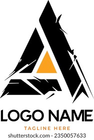 A Logo Letter Design Vector Illustration Modern Monogram Icon. A Letter Design Brush Paint Stroke.