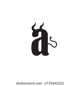 Letra de logotipo um elemento de modelo de design diabo ou satanás