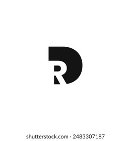 Logo letter DR simple minimal design with blank background