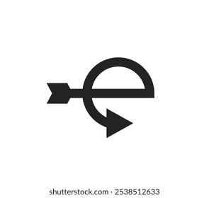 Logo letter E archery minimalist design with blank background