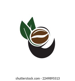 Logo Letter E Bean Coffee Vector Design