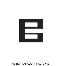 Logo letter E capital and overlap with blank background