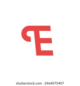 Logo letter E capital swirl minimalist with blank background