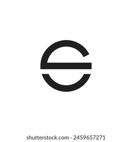 Logo letter E circle minimalist with blank background