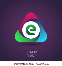 logo letter E colorful icon in the triangle shape, Vector design template elements for your application or company identity.