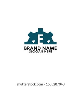 logo letter e contruction vector design