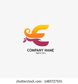 logo letter E with creative and colorful