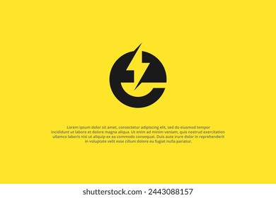 logo letter e electricity power lightning