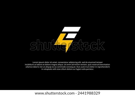 logo letter e energy power lightning
