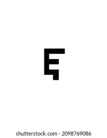 Logo des Buchstabens E F, Buchstabe F im negativen Bereich