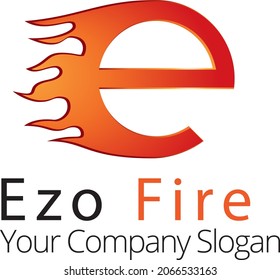 Letra con logotipo "e" en el vector libre de llamas