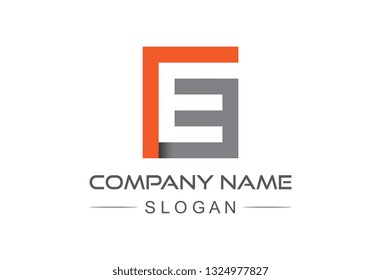 logo letter e and g square line