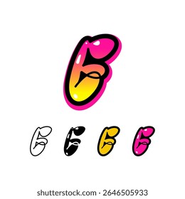 Logo-Buchstabe E, Schriftart mit Graffiti-Alphabet, Satz von vier verschiedenen Kunstsymbolen für Ihr Markendesign, Vektorgrafik 10 EPS