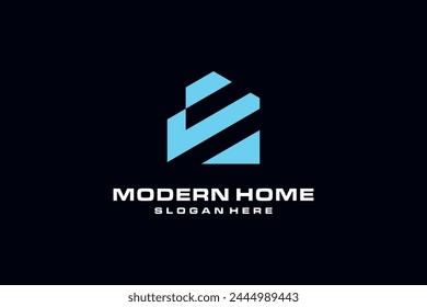 logo letter E home architecture icon brand building